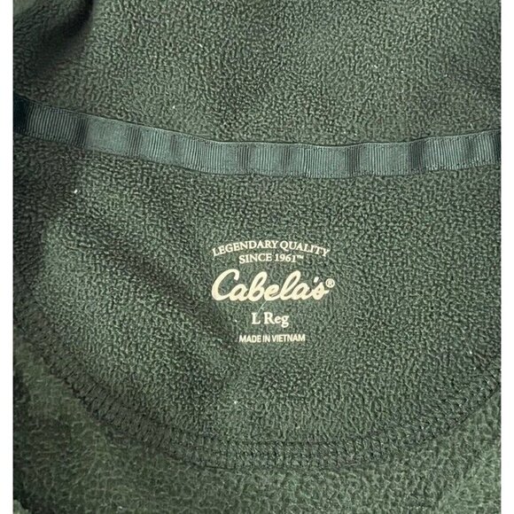 Cabela's Mens Sz L Green Fleece 1/4 Zip Pullover  Sweatshirt - Picture 4 of 7